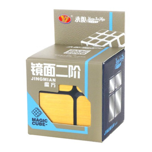 YJ 2x2 Mirror Cube Gold Rubik Kocka
